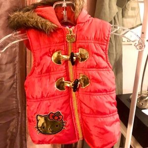 Kids Hello Kitty Luxury Ski Vest with Hood 3T
